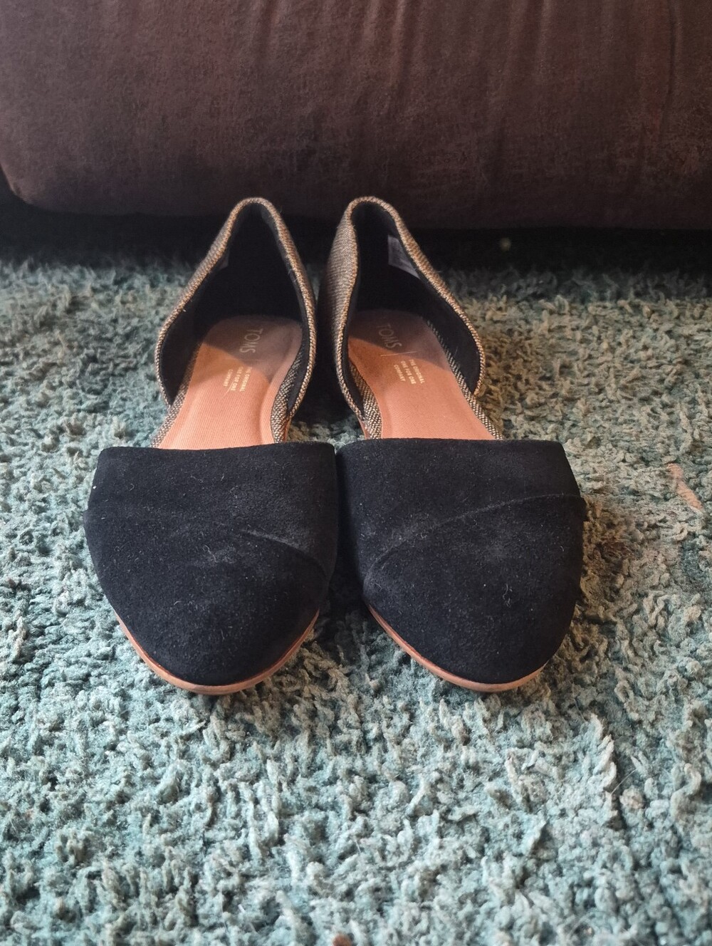 Toms Jutti D'Orsay Flats Gray Black Size 9.5 - Picture 4 of 13
